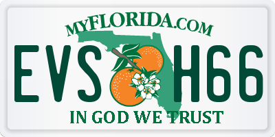 FL license plate EVSH66