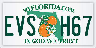 FL license plate EVSH67