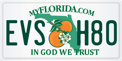 FL license plate EVSH80