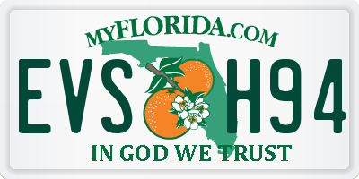 FL license plate EVSH94