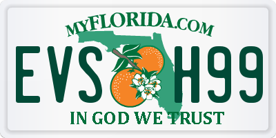 FL license plate EVSH99