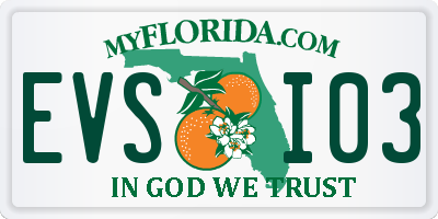 FL license plate EVSI03