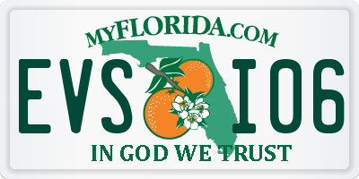 FL license plate EVSI06