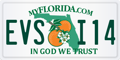 FL license plate EVSI14