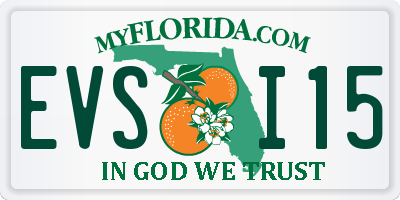 FL license plate EVSI15
