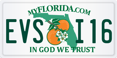 FL license plate EVSI16