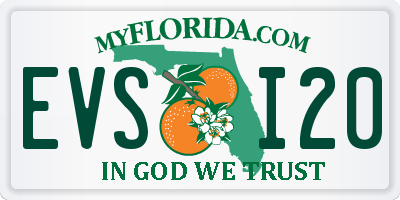 FL license plate EVSI20