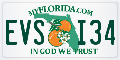 FL license plate EVSI34