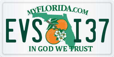 FL license plate EVSI37