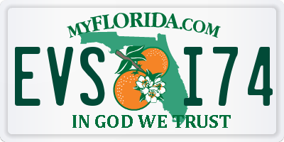 FL license plate EVSI74