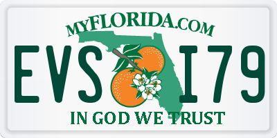 FL license plate EVSI79