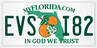 FL license plate EVSI82