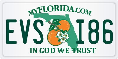 FL license plate EVSI86