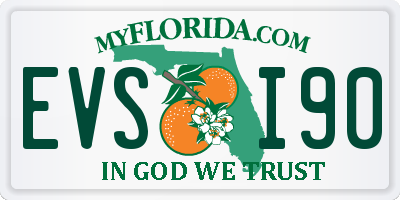 FL license plate EVSI90