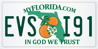 FL license plate EVSI91