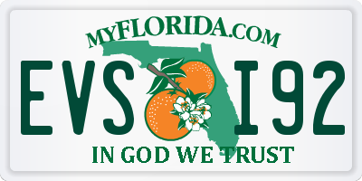 FL license plate EVSI92
