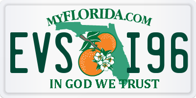 FL license plate EVSI96