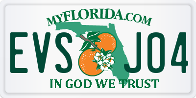 FL license plate EVSJ04