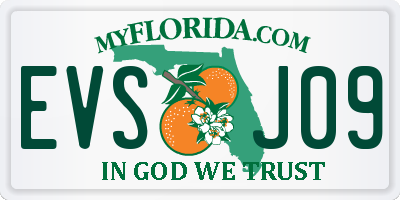 FL license plate EVSJ09
