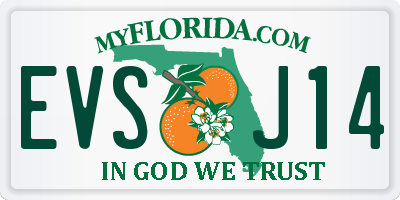 FL license plate EVSJ14