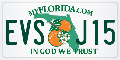 FL license plate EVSJ15