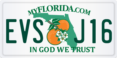 FL license plate EVSJ16