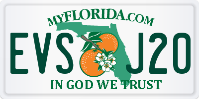 FL license plate EVSJ20