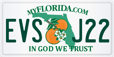 FL license plate EVSJ22