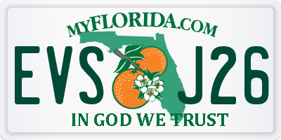 FL license plate EVSJ26