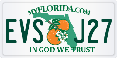 FL license plate EVSJ27