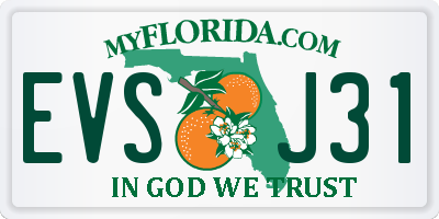 FL license plate EVSJ31