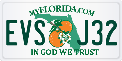 FL license plate EVSJ32
