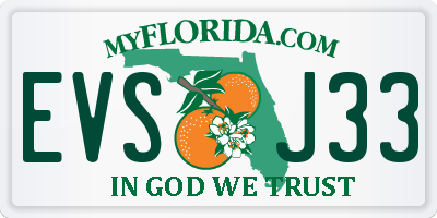 FL license plate EVSJ33
