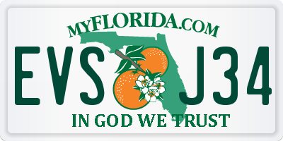 FL license plate EVSJ34