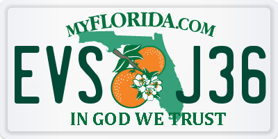 FL license plate EVSJ36