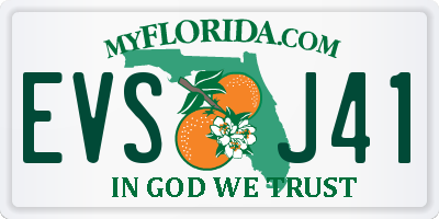 FL license plate EVSJ41