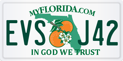 FL license plate EVSJ42