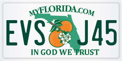 FL license plate EVSJ45
