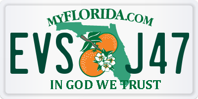 FL license plate EVSJ47