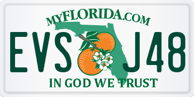 FL license plate EVSJ48