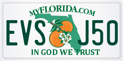 FL license plate EVSJ50