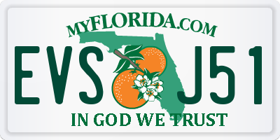 FL license plate EVSJ51