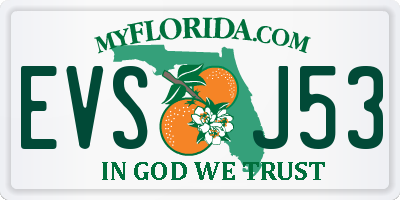 FL license plate EVSJ53