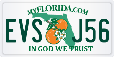 FL license plate EVSJ56