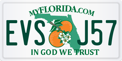 FL license plate EVSJ57
