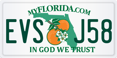 FL license plate EVSJ58