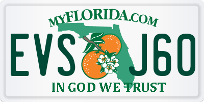 FL license plate EVSJ60