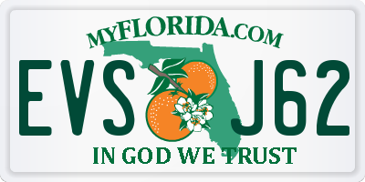 FL license plate EVSJ62