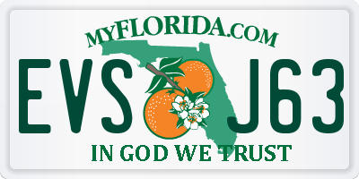 FL license plate EVSJ63