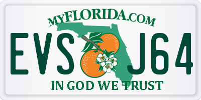 FL license plate EVSJ64